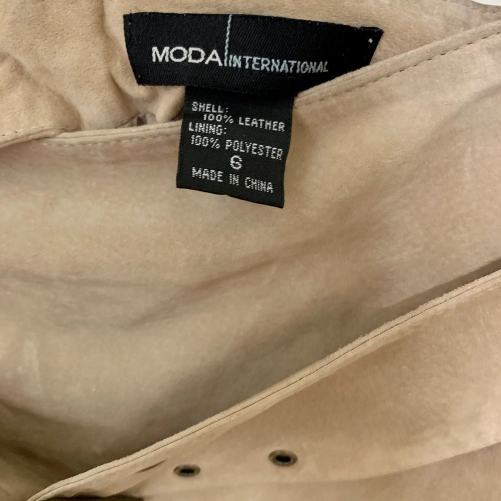 Tan Leather Mini Skirt - Picture 3 of 3